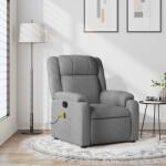 vidaXL Fotoliu reclinabil cu masaj, gri deschis, material textil GartenMobel Dekor (3205752)