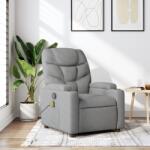 vidaXL Fotoliu reclinabil cu masaj, gri deschis, material textil GartenMobel Dekor (3205612)