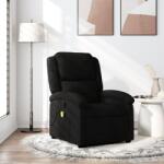 vidaXL Fotoliu reclinabil cu masaj, material textil negru GartenMobel Dekor (3205418)