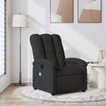 vidaXL Fotoliu reclinabil cu masaj, material textil negru GartenMobel Dekor (3205386)