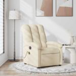 vidaXL Fotoliu de masaj reclinabil, material textil crem GartenMobel Dekor (3205874)