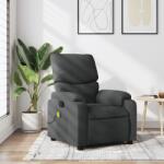 vidaXL Fotoliu reclinabil cu masaj, gri închis, material textil GartenMobel Dekor (3205685)