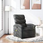 vidaXL Fotoliu reclinabil cu masaj, gri închis, material textil GartenMobel Dekor (3205365)