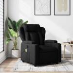 vidaXL Fotoliu reclinabil cu masaj, material textil negru GartenMobel Dekor (3206002)