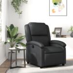 vidaXL Fotoliu rabatabil din piele naturala neagra GartenMobel Dekor (3205468)