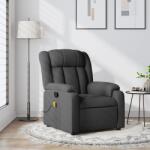 vidaXL Fotoliu reclinabil cu masaj, gri închis, material textil GartenMobel Dekor (3205777)