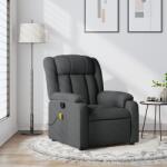 vidaXL Fotoliu reclinabil cu masaj, gri închis, material textil GartenMobel Dekor (3206253)