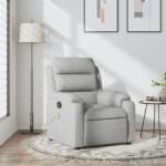 vidaXL Fotoliu reclinabil cu masaj, gri deschis, material textil GartenMobel Dekor (3206140)