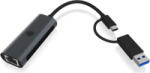 RaidSonic Placa de retea cu adaptor LAN Raidsonic Aluminiu USB-A/USB-C la 2.5 Gigabit Ethernet Negru (61030)