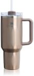 Stanley Quencher H2. O Fluted Tumbler pahar din oțel inoxidabil cu pai mare Pale Gold Shine 1180 ml