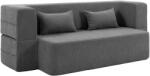 HOMCOM Canapea extensibilă 2 locuri din spumă, canapea de dormit cu brațe late, 2 perne, capacitate 360 kg, gri | Aosom Romania (83B-522V00GY) Canapea