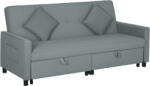 HOMCOM Canapea Extensibilă cu 3 Locuri, Brațe și 2 Perne, 196x90x89 cm, Gri | Aosom Romania (83B-156V00GY) Canapea