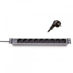 KELine 620S09 19"" 1U 9x250V Schuko aljzat 2, 3m kontrol LED-es elosztósor (620S09) - digital24