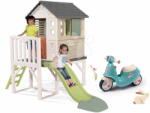Smoby Set căsuță pe piloni și babytaxiu cu reflector House On Stilts Life Smoby extensibilă cu tobogan de 1, 5 m cu jet de apă (SM810802-10) Casuta pentru copii