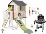 Smoby Set căsuță pe piloni și grătar Barbecue House On Stilts Life Smoby extensibilă cu tobogan de 1, 5 m cu jet de apă (SM810802-6) Casuta pentru copii
