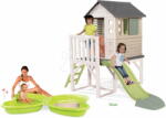 Smoby Set căsuță pe piloni și nisipar Fluture House On Stilts Life Smoby extensibilă cu tobogan de 1, 5 m cu jet de apă (SM810802-7) Casuta pentru copii