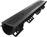 Vodaland Rigolă polipropilenă VODALAND grătar fontă 1000x156x120 mm scurgere verticală Ø 110 mm si orizontală Ø 110 mm A 15 trafic pietonal C250 (8020203031)