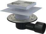 Alcadrain Sifon polipropilenă terasă Komfort by Alca APV3444 grătar oțel inoxidabil 105x105 mm ieșire orizontală Ø 50/75 mm (APV3444)