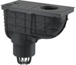 Alca Cămin scurgere polipropilenă negru Alca 305x155x245 mm burlan Ø 80/90/100/125 mm ieșire verticală Ø 110 mm include clapetă și coș colector (AGV1)
