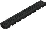 Vodaland Rigolă polipropilenă VODALAND grătar polipropilenă negru 70x125x1000 mm scurgere verticală Ø 110 mm A15 trafic pietonal (08818-N)