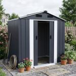 Funfit Garden horganyzott acél Kerti ház L-XL 199x131x196cm - szürke (4909)