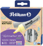 Pelikan Textmarker 490 ECO Pelikan, din materiale reciclate, 6 culori pastel (823432)