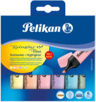 Pelikan Set 6 textmarkere 490 Pelikan, culori pastel, cutie carton (817325)