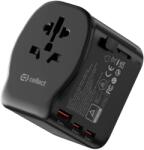 Cellect de voiaj încărcător adapter 20W 2xUSB-C 1xUSB-A UK/CN/EU negru (5999112893950)