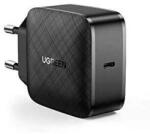 UGREEN GaN Fast Wall Charger 65W USB-C - захранване за ел. мрежа за лаптопи, смартфони и таблети с USB-C изход с технология за бързо зареждане (черен)