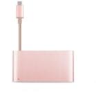 Moshi USB-C Multiport Adapter - адаптер за свързване от USB-C към HDMI 4K, USB-C, USB-A (розово злато)