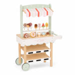 Ginger Home Fa Fagylaltárus Kocsi Gyerekeknek, Montessori Játék, Guruló Fagylaltos Stand, MDF, 44/57x28x95, 5 cm