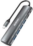 Dudao 8-in-1 multifunctional USB-C Hub A15 (grey) - мултифункционален хъб за свързване на допълнителна периферия за устройства с USB-C (сив)