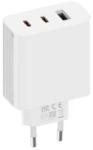 Xiaomi GaN Fast Wall Charger 67W (2C1A) - захранване за ел. мрежа за мобилни устройства с USB-A и 2xUSB-C изходи с технология за бързо зареждане и USB-C кабел (бял)