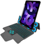 Techsuit KeyTab Pro RGB Wireless Touchpad Keyboard Case - полиуретанов калъф, клавиатура, тракпад и поставка за iPad Air 11 (2024), iPad Air 5 (2022), iPad Air 4 (2020) (черен)