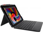 Logitech Slim Combo - безжична клавиатура, с кейс и поставка за iPad 6 (2018), iPad 5 (2017) (тъмносив)