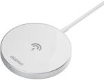 Dudao USB-C Magnetic Wireless Qi Charger 15W - поставка (пад) за безжично зареждане за iPhone с Magsafe (бял)