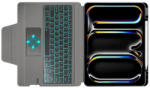 Techsuit KeyTab Pro RGB Wireless Touchpad Keyboard Case - полиуретанов калъф, клавиатура, тракпад и поставка за iPad Pro 11 (2024) (черен)