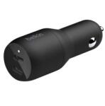 Belkin Boost Charge Dual USB-C 36W Car Charger - зарядно за кола с два USB-C изхода за зареждане на мобилни устройства с USB-C (черен)