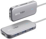 BlitzWolf 7-in-1 USB-C Hub 4K 30Hz - мултифункционален хъб за свързване на допълнителна периферия за устройства с USB-C (тъмносив)