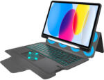 Techsuit KeyTab Pro RGB Wireless Touchpad Keyboard Case - полиуретанов калъф, клавиатура, тракпад и поставка за iPad 10 (2022) (черен)