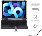 4smarts Keyboard Case Solid QWERTY - кожен калъф с клавиатура, тъчпад и поставка за Apple Pencil за iPad Air 4 (2020) (черен)