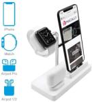 Macally 3-in-1 Apple Charging Stand - док станция за зареждане на iPhone, Apple Watch и Apple AirPods (бял)