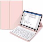 Tech-Protect SC Pen Case and Bluetooth Keyboard - кожен калъф и безжична блутут клавиатура за iPad Air 5 (2022), iPad Air 4 (2020) (розов)