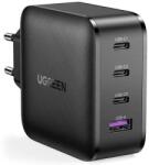 UGREEN GaN Fast Wall Charger PPS 65W - захранване за ел. мрежа за лаптопи, смартфони и таблети с USB и 3xUSB-C изходи с технология за бързо зареждане (черен)