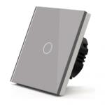 Techstar Resigilat Intrerupator Touch Techstar®, Sticla Securizata, Design Modern, Iluminare LED, 1 Faza, Gri (SKU2248R)
