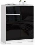  Comodă K80 2d 1sz Clp Pk Negru Lucioasă Comoda