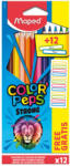 Maped Color`Peps Strong színes ceruza készlet, háromszögletű, 12 szín + 12 ajándék matrica (IMA862725)