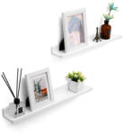 SONGMICS 3 darabos lebegő polc szett magasfényű bevonattal, fehér 60x10x5cm - edeco