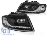 KITT Lightning Első lámpák AUDI A4 B6 (2000-2004) RHD / LHD Drive Fekete (HLAUA4B6)