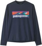 Patagonia Детска спортна тениска Patagonia Kid's L/S Cap SW T-Shirt Sport shirt - Boardshort Logo: New Navy (704-4467-0414)